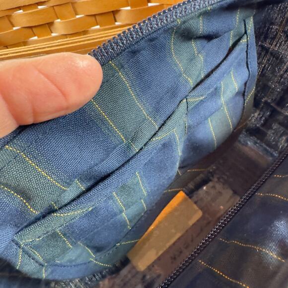 Longaberger Basket/Purse Charter Member 2009 Plastic Liner, and Strap Blue Green - Picture 10 of 11